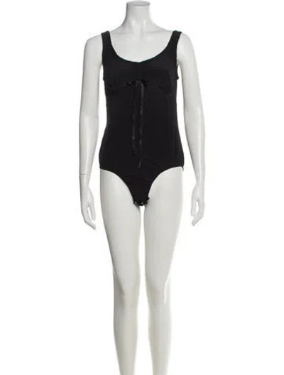 Pre-owned Simone Rocha Scoop Neck Sleeveless Bodysuit In Black