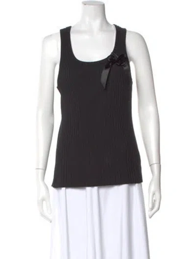 Pre-owned Simone Rocha Scoop Neck Sleeveless Top In Black
