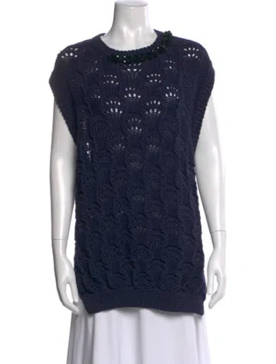 Pre-owned Simone Rocha Scoop Neck Sweater In Blue