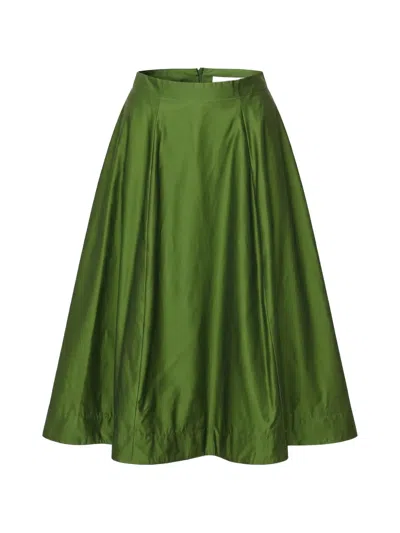Simone Rocha Sculpt Ripple Midi Skirt In 그린