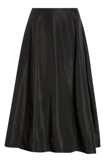 Simone Rocha Sculpt Ripple Taffeta Midi Skirt In Black