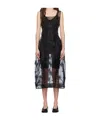 Simone Rocha Sculpted Carnation Organza Dress In Black