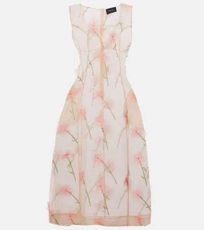Simone Rocha Sculpted Carnation Organza Midi Dress
