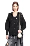 Simone Rocha Sculpted Chunky Knit Cardigan In Black