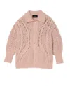 Simone Rocha Long-sleeved Knitted Cardigan In Pink
