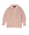 Simone Rocha Long-sleeved Knitted Cardigan In Pink