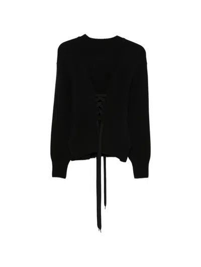 Simone Rocha Sculpted Corset Sweater In Black