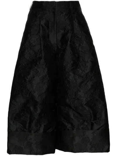 Simone Rocha Sculpted Cropped Trousers In Black