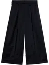 Simone Rocha Sculpted Cropped Wide Leg Trousers In Black