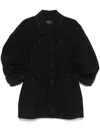 Simone Rocha Sculpted Denim Coat In Black
