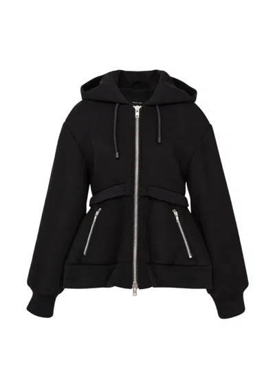 Simone Rocha Sculpted Double-hem Hoodie In Black