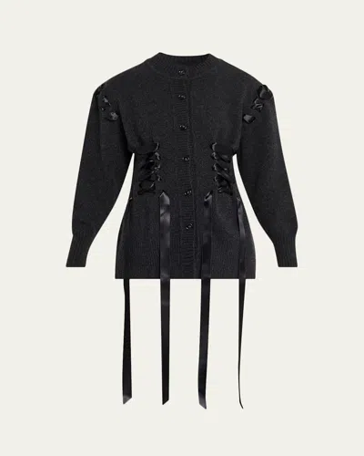 SIMONE ROCHA SCULPTED RIBBON CORSET CARDIGAN