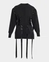 Simone Rocha Sculpted Ribbon Corset Cardigan In Gray