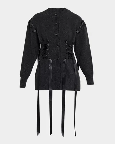 SIMONE ROCHA SCULPTED RIBBON CORSET CARDIGAN