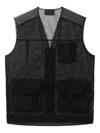 Simone Rocha Men's Multi-pocket Sheer Utility Vest In 黑色