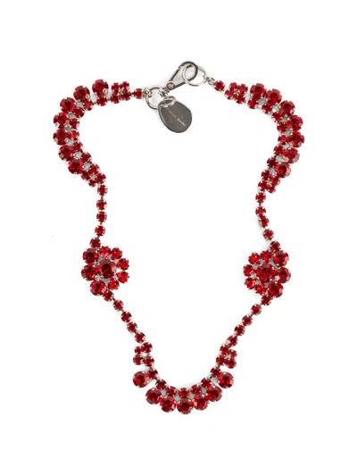 Simone Rocha Sepal Scalloped Necklace In Red