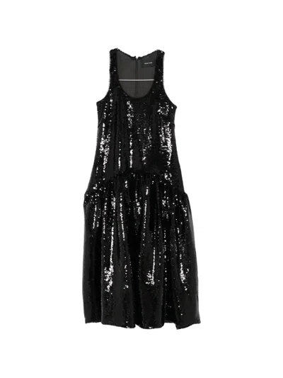 Simone Rocha Sequin-embellishment Midi Dress In Black