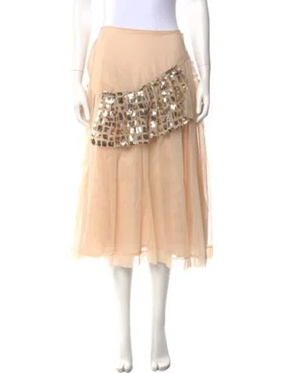 Pre-owned Simone Rocha Sequin Embellishments Midi Length Skirt In Neutral