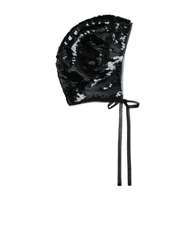 Simone Rocha Sequined Detail Hat In Green