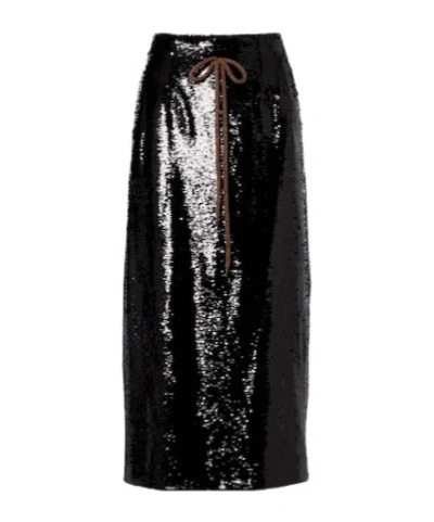 Simone Rocha Sequined Pencil Skirt In Black