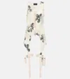 Simone Rocha Sequined Zip-up Tulle Top In Nude/silver