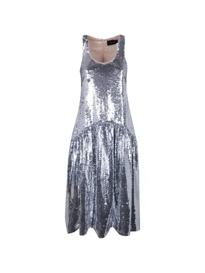 Simone Rocha Sequin-embellished Midi Dress In Silver