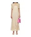 Simone Rocha Sheer Bow-detailed Midi Dress In Brown