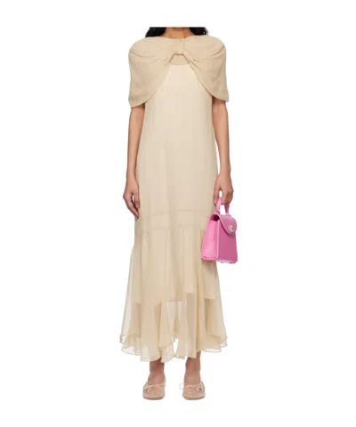 SIMONE ROCHA SHEER BOW-DETAILED MIDI DRESS