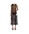 Simone Rocha Sheer Bow Ribbon Tail Dress In Black