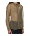 Simone Rocha Sheer Embellished Shirt In Black