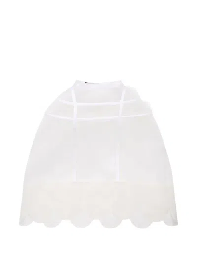 Simone Rocha Sheer Hoop Mini Skirt In White