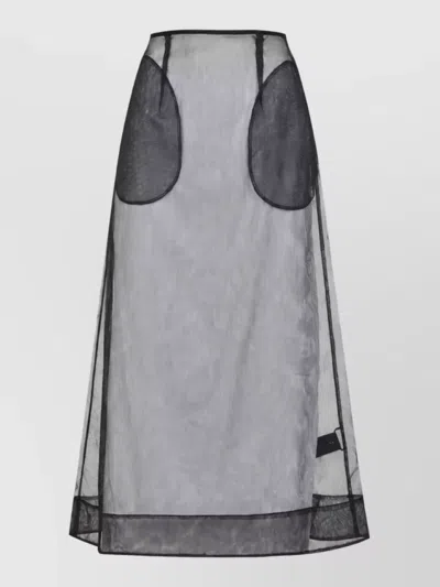 Simone Rocha Sheer Mesh Paneled Maxi Skirt