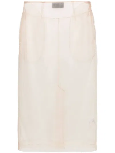 Simone Rocha Sheer Midi Skirt In Neutrals