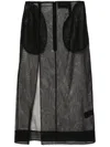Simone Rocha Sheer Pencil Skirt In Black