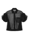 Simone Rocha Sheer Puff-sleeve Shirt In Black
