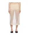 Simone Rocha Beige Sheer Slit Pencil Midi Skirt In Brown