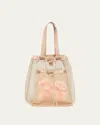 Simone Rocha Sheer Stuffed Carnation Pocket Tote Bag In Nude