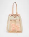 Simone Rocha Sheer Stuffed Carnation Pocket Tote Bag In Nude