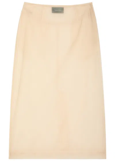 Simone Rocha Sheer Tulle Midi Skirt In Nude