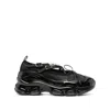 Simone Rocha Crystal Buckle Tracker Leather-trimmed Shoes In Black