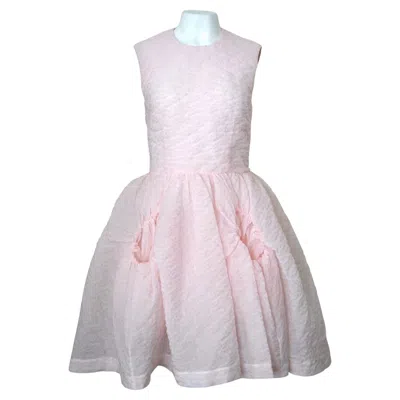 Pre-owned Simone Rocha Short Cloqué Baby Pink Dress, Size Uk 8