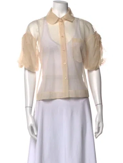 Pre-owned Simone Rocha Short Sleeve Blouse W/ Tags In Neutrals
