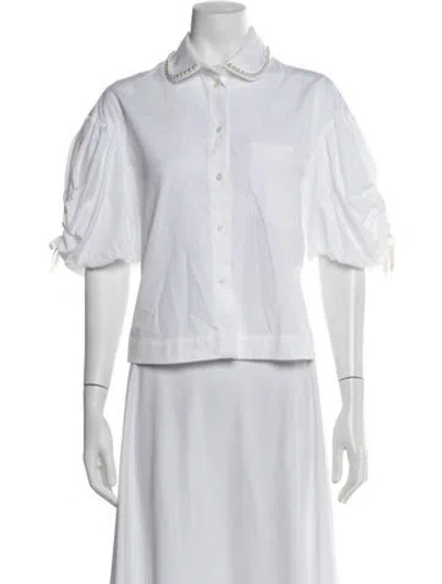 Pre-owned Simone Rocha Short Sleeve Blouse W/ Tags In White