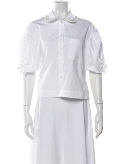 Pre-owned Simone Rocha Short Sleeve Blouse W/ Tags In White