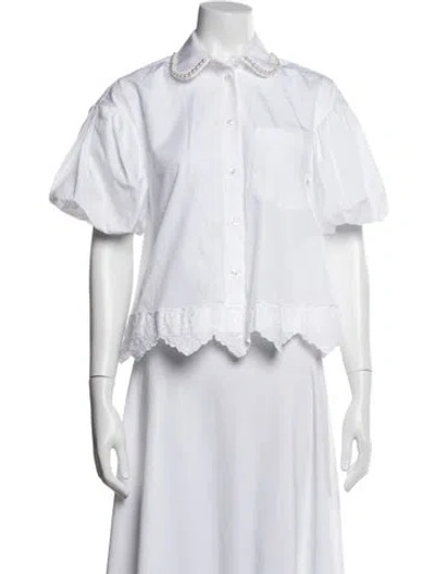 Pre-owned Simone Rocha Short Sleeve Blouse In White