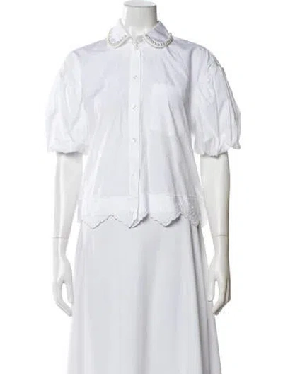 Pre-owned Simone Rocha Short Sleeve Blouse In White