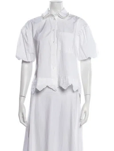 Pre-owned Simone Rocha Short Sleeve Blouse In White