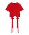 Simone Rocha Easy Bow-detail Short-sleeve T-shirt In Red