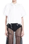 Simone Rocha Faux Pearl-trimmed Cotton Shirt In White