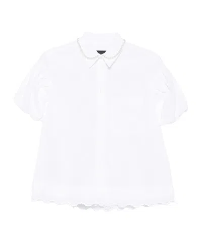 Simone Rocha Short-sleeved Shirt In White